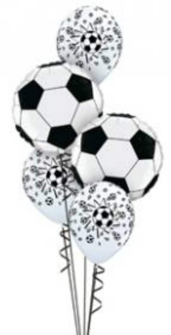 5 Pc Soccer Birthday Party Balloon Bouquet by PerfectScents71
