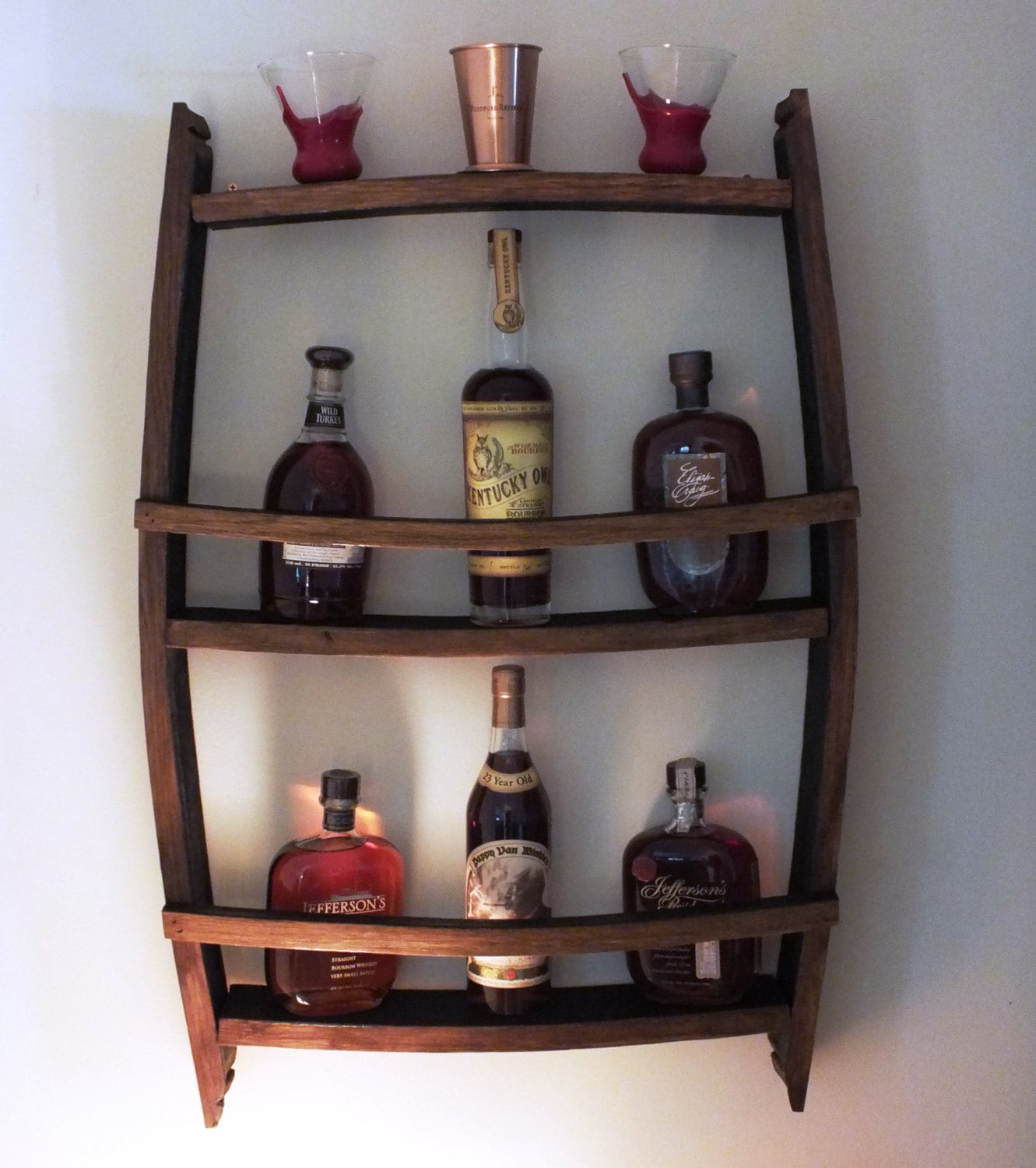 Bourbon Barrel Stave Shelf
