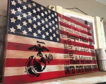 Marine Corps Flag Rustic Flag USMC