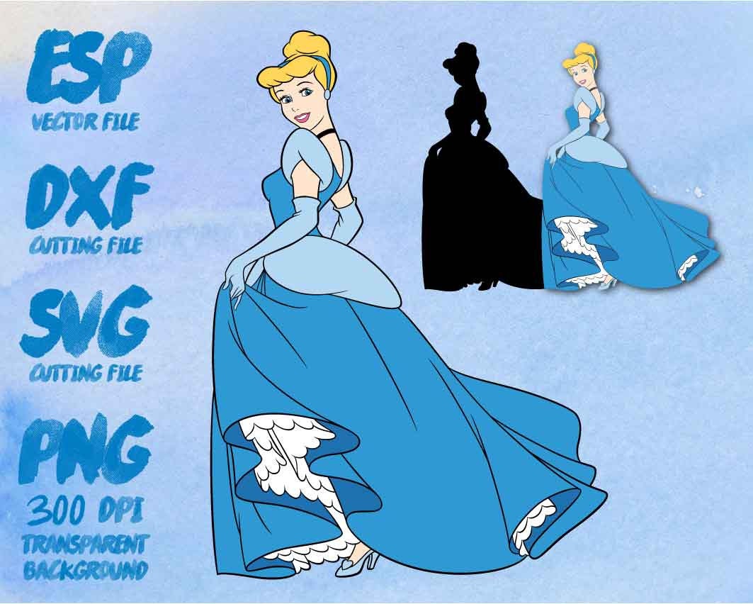 Download Disney Princess Cinderella Clipart SVG Cutting ESP Vectors