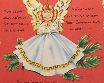 Vintage Christmas Card, Mom, Unused, NOS, 1950s