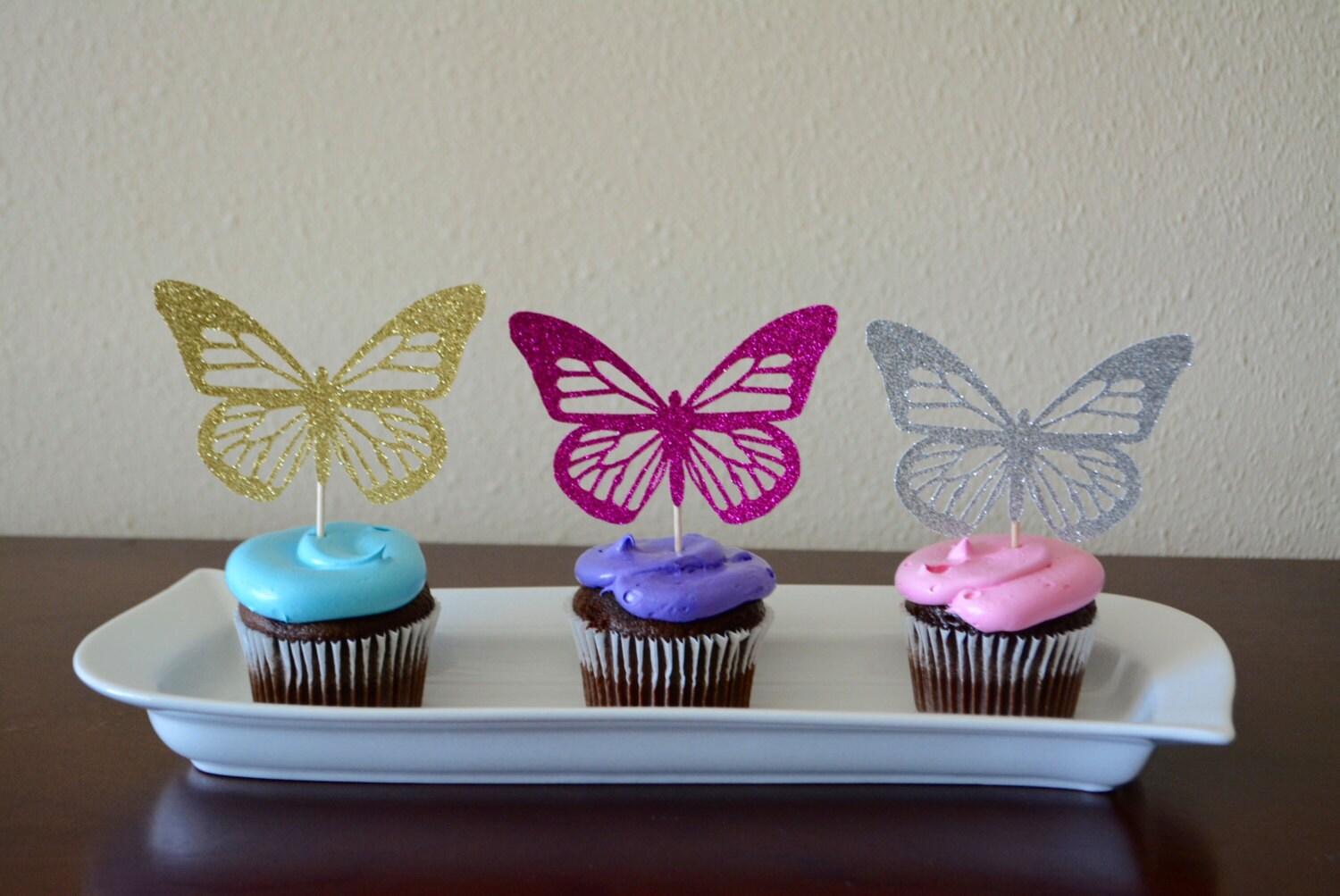 Butterfly Cupcake Toppers Set of 8