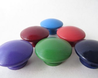 Hand painted wooden drawer/dresser/cabinet knobs - Set of 6