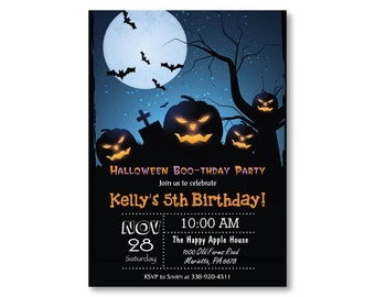 Halloween Birthday Invitation. Halloween Costume Party Invitiaton. Boy or Girl Bday Invite. Trick or Treat Invitation. Printable Digital.