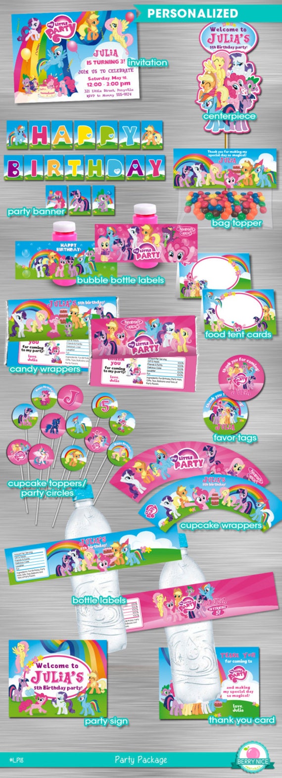 My Little Pony Printable Party Package DIY by berryniceprintables