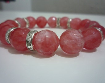 Tourmaline, watermelon tourmaline, watermelon tourmaline bracelet, bracelet women, bracelet of semi-precious stones, gift, gift for woman