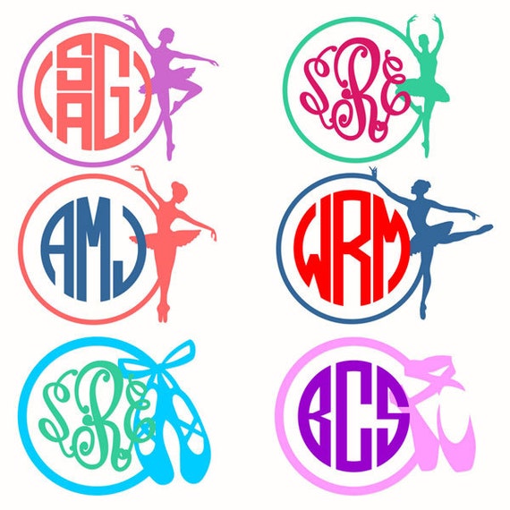 Download Ballerina Ballet Dance Monogram Frame Cuttable Design SVG