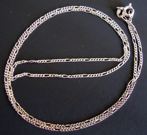 18K White Gold 750 Stamped 20 Length Link Chain.