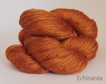 Swiss spun silk and Royal Alpaca, luxury lace weight yarn, Tamarind Sunset, Hand dyed, 100gms