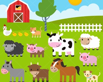 Baby Farm Animals Clip Art farm animals clipart | etsy Baby Farm Animals Clip Art farm animals clipart | etsy