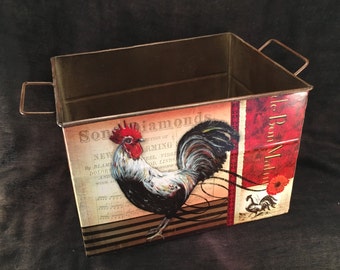 20% OFF Rooster Tin Box by Lori Siebert Vintage Gift Tins Item #467735737 Use Coupon Code 20PERCENTOFF