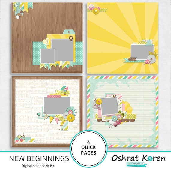 Quick pages New beginnings kit digital scrapbook paper