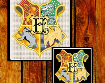 Cross Stitch Pattern. Harry Potter Cross stitch. Hogwarts Crest Cross Stitch (#P- 0029). Harry Cross stitch. Modern Cross Stitch pattern.