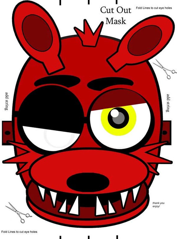 Mask Five Nights at Freddy's FNAF Foxy Red 2 by RockitfishRay