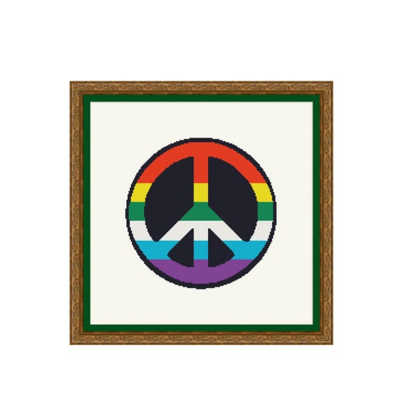 Cross stitch pattern Peace SignInstant download