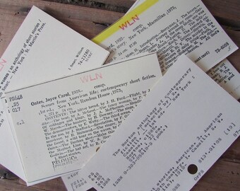 Vintage Library Card Catalogue Set of 20 Cards