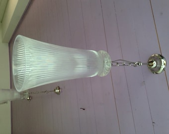 Cut Crystal pendant chandelier, hand-engraved crystal hand made