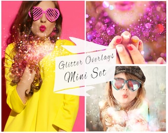 MINI SET, Glitter Photoshop Overlays, Glitter Effect Overlays, Digital Backdrop, Photo Effect, Instant Download