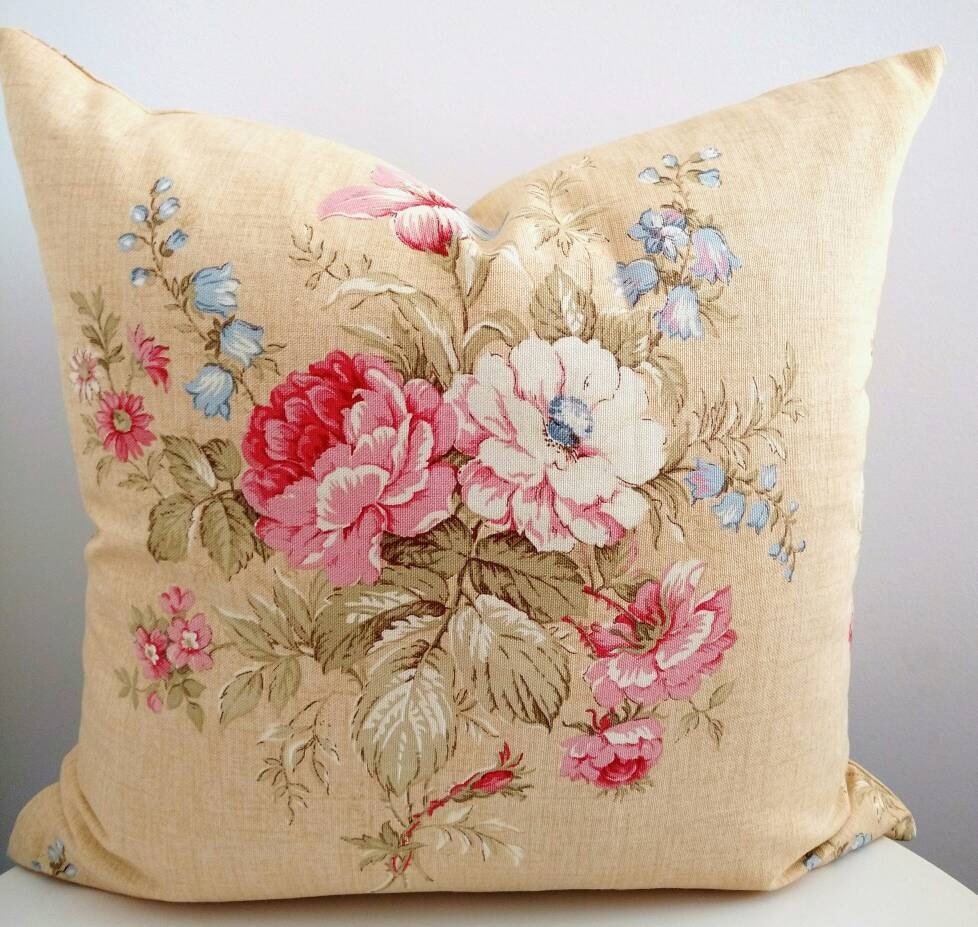 Yellow Country Pillow Floral Pillow Yellow Floral Cottage