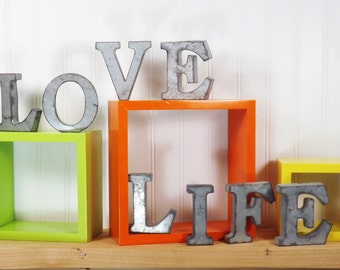 Metal letter/ 4 inch letter/ Shelf Letter/ Shelf Decor/ Shabby Chic/ Small Letters/ Initials/ Mix and Match Letters/ Country Cottage