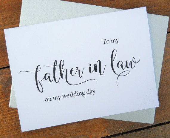 TO My FATHER in LAW on my Wedding Day Card Shimmer