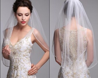 Beautiful Tulle Veil with beading