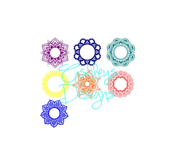 Download Mandala Flower Monogram SVG File by TheSVGcorner on Etsy