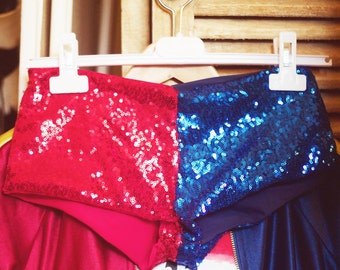 Harley Quinn Suicide Squad style sequin shorts / hot pants