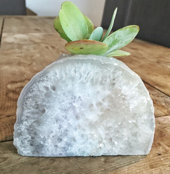 White Geode Planter by LucentHomeDecor on Etsy