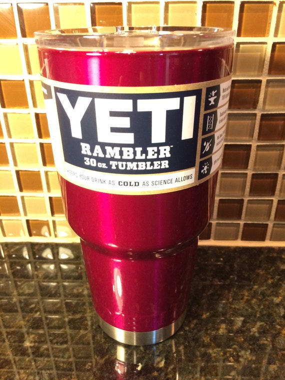 Custom YETI 30 oz Rambler Candy Raspberry/ Powder Coated