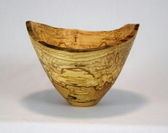 Woodturning - Hand turned wood bowls - natural edge spalted ambrosia maple bowl - beautiful and unique