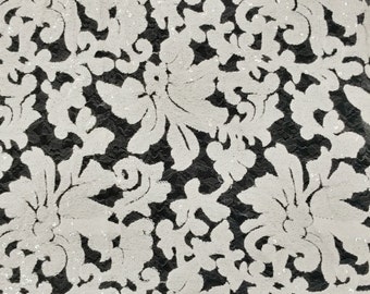 White Beyonce Sequin Spider Mesh 56" Wide High Quality Popular Design Fabric By Yard Black and Other colors available Costello