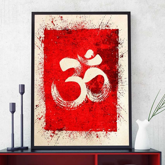 Ohm Wall Art Om Watercolor Print Yoga Decor Spiritual Wall