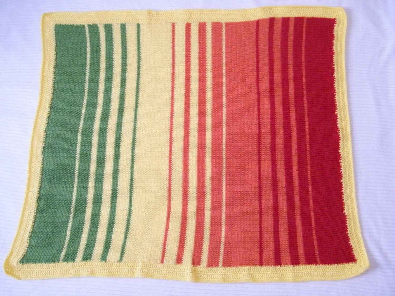 Knit Crib/Floor Blanket Hand Knitted Baby Blanket Blankets