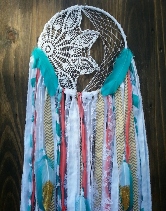 blue and turquoise dream catcher painting