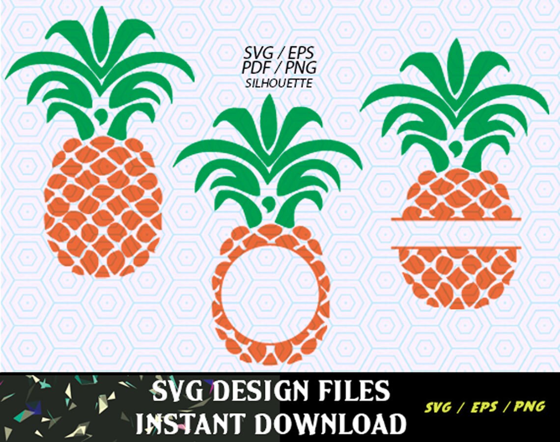 Pineapple SVG Monogram Frame file SVG Print & Cut monogram