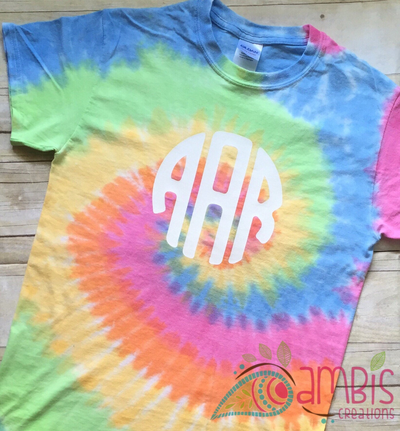 tie dye shirts with monogram