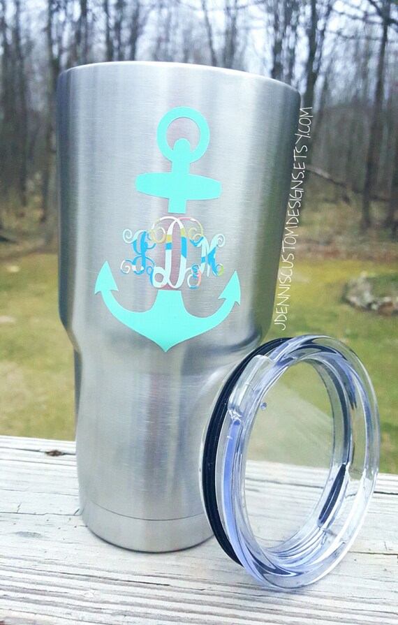 Items similar to Custom made 30oz Yeti style tumbler mug Anchor Decal