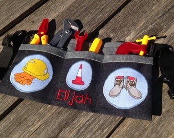 Kids personalised tool belt with tools
