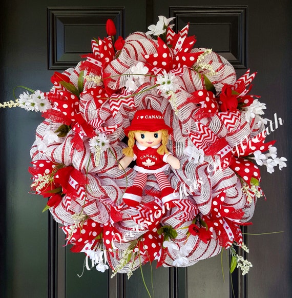 handmade deco mesh canada day wreath by anyoccasionhaswreath handmade deco mesh canada day wreath by anyoccasionhaswreath