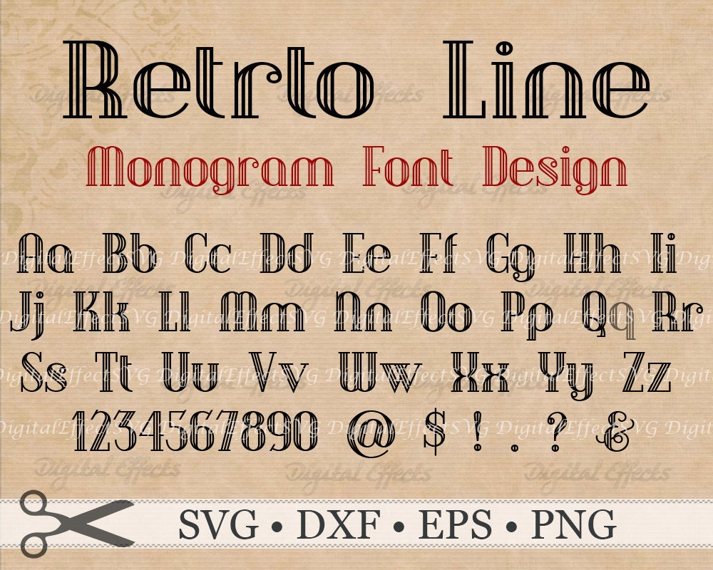 Download Retro Font MONOGRAM SVG Dxf Eps Png Files Mongram Svg Font