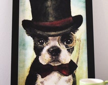 Unique dogs in top hats related items | Etsy