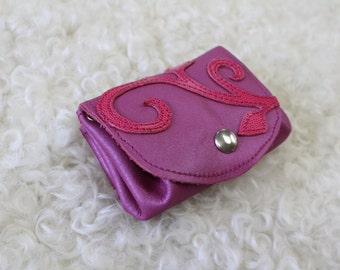 black leather change purse