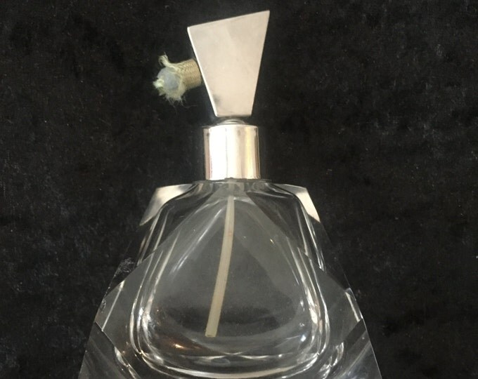 Art Deco Perfume Bottle. Cut Glass Perfume bottle. Vintage Perfume Bottle.