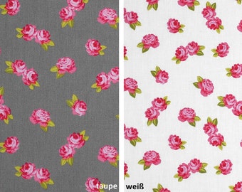 Miniature rose - cotton fabric with small rose - 0, 5 m