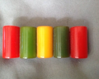 Vintage Philadelphia colors geometric Bakelite brooch