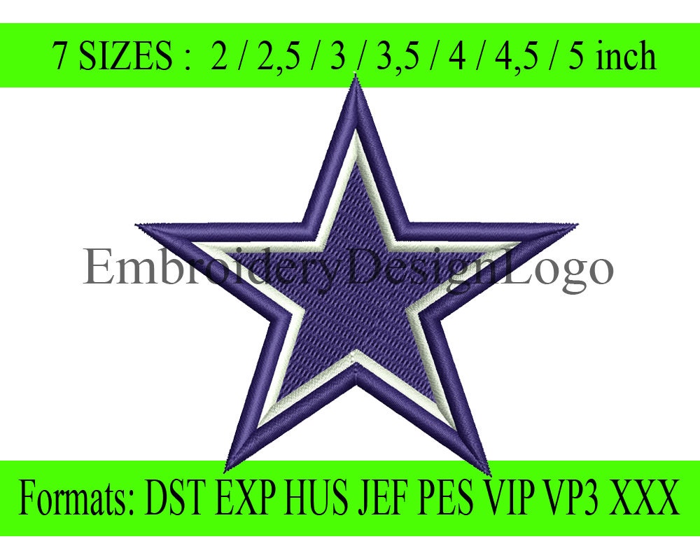 Dallas Cowboys logo embroidery Designs by EmbroideryDesignLogo