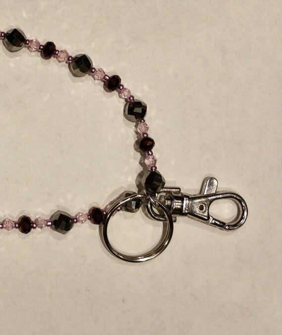 Beaded Lanyard ID Badge Holder by KainsBoutique on Etsy