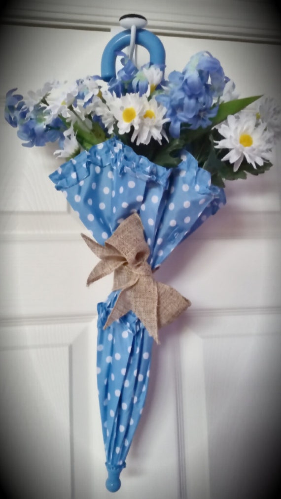 Decorated umbrella decor/wreath by DawnsDesigns4You on Etsy