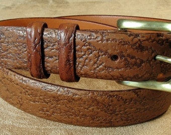 Men's Tan Leather Belt 34 Inch Made in USA